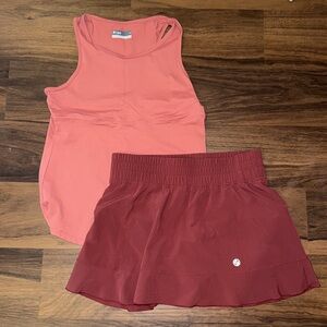 Lija Coral Tank and Skirt Set. Tennis. Size M